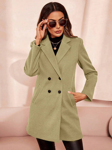 Clasi Lapel Neck Double Breasted Overcoat