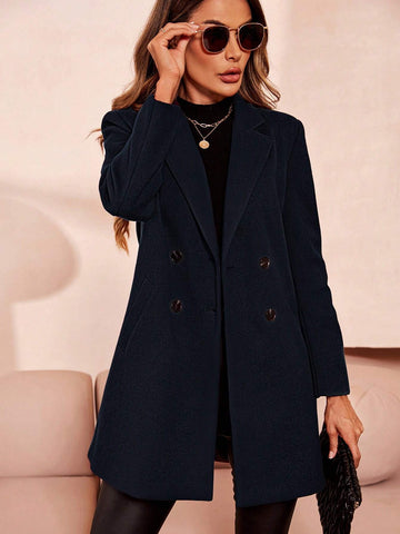 Clasi Lapel Neck Double Breasted Overcoat