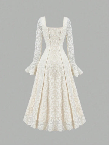 MOD Women Cream-Color Long Sleeve Dress