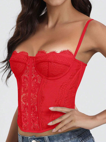 1pc Lace Bustier Corset Tops