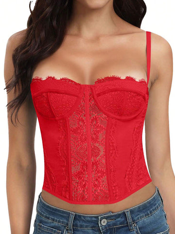 1pc Lace Bustier Corset Tops