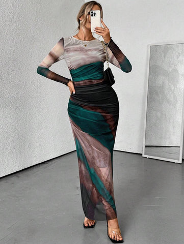 BAE Women's Tie-Dye Pleated Dress
