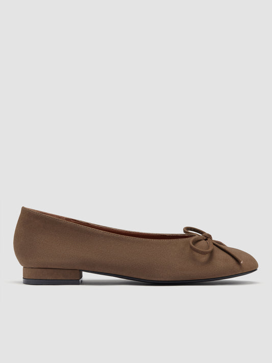 BOWKNOT SUEDE MARY JANE FLATS