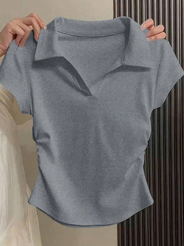Essnce Women's V-Neck Short Sleeve T-Shirt