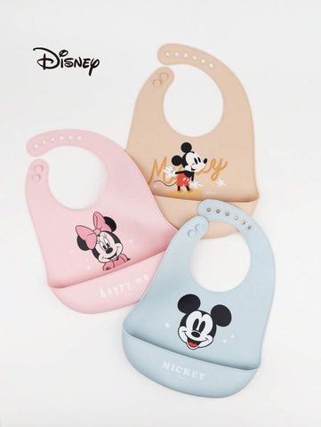 1pc Disney Mickey Mouse, Stitch, Frozen Queen Baby Bib, Adjustable 3-Level Size
