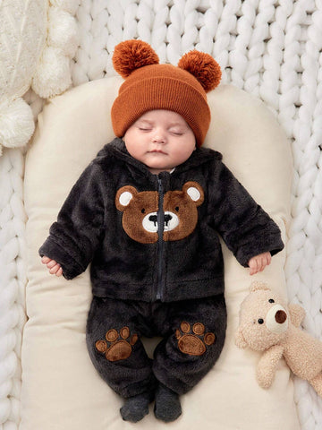 Baby Boy/Girl 2pcs/Set Soft Knit Fabric Hoodie Jacket & Pants