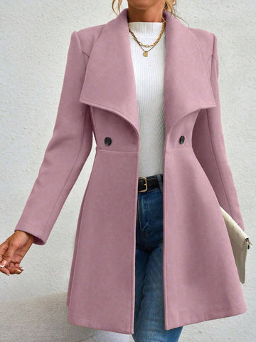 Raffinéa Waterfall Collar Double Button Overcoat