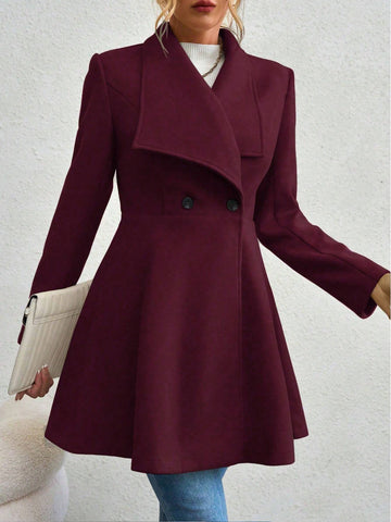 Raffinéa Waterfall Collar Double Button Overcoat