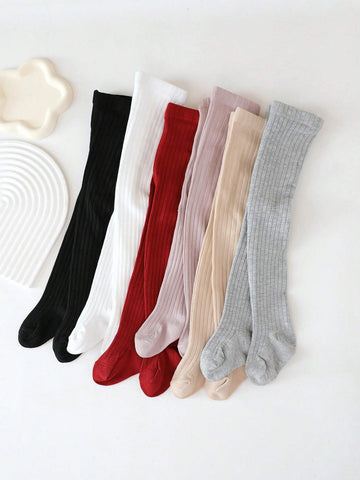 5 Pairs Of Vertical Striped Bottoming Pantyhose