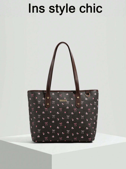 Capacity Bow Pattern Decoration Design Shoulder Bag