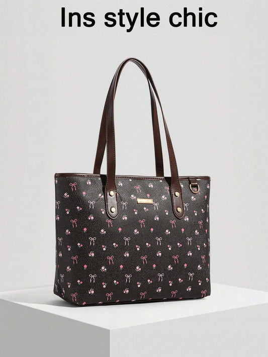 Capacity Bow Pattern Decoration Design Shoulder Bag