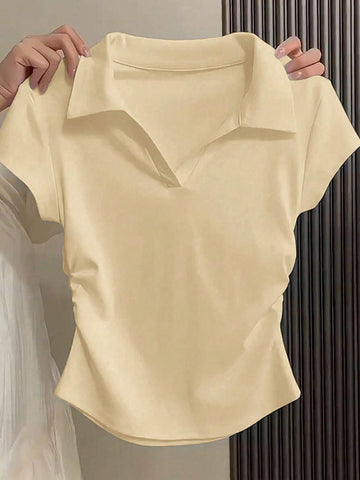 Essnce Women's V-Neck Short Sleeve T-Shirt