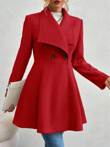 Raffinéa Waterfall Collar Double Button Overcoat