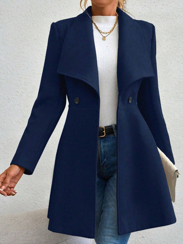 Raffinéa Waterfall Collar Double Button Overcoat