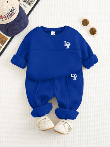 Baby Boy Oversized All-Match Round Neck Sweatshirt, Casual Sports