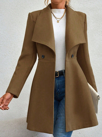 Raffinéa Waterfall Collar Double Button Overcoat