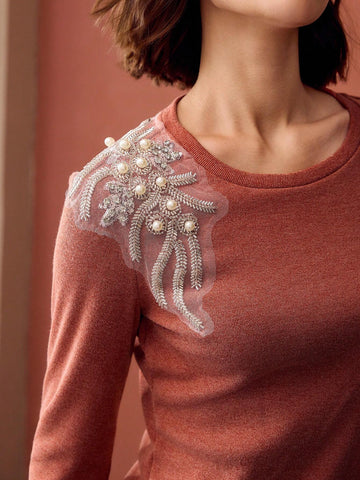 MOTF PREMIUM BEADED EMBROIDERY TOP