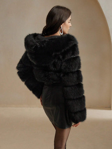 Winter Chic Faux Fox Fur Coat