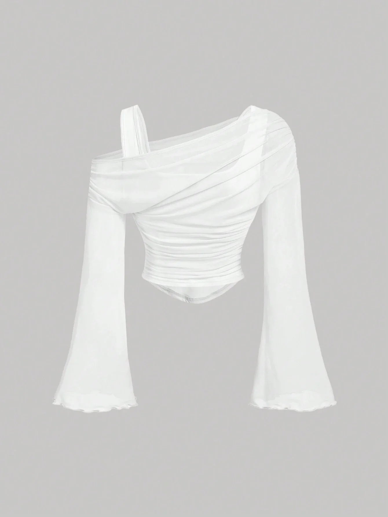 MOD Off-Shoulder Mesh 2in1 Trumpet Sleeve Long Sleeve