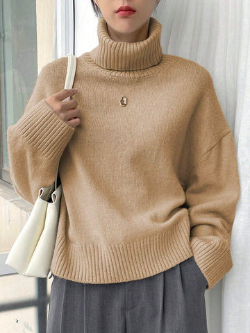 DAZY Turtleneck Drop Shoulder Sweater