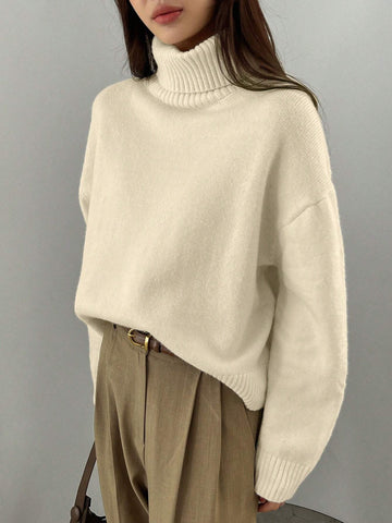 DAZY Turtleneck Drop Shoulder Sweater