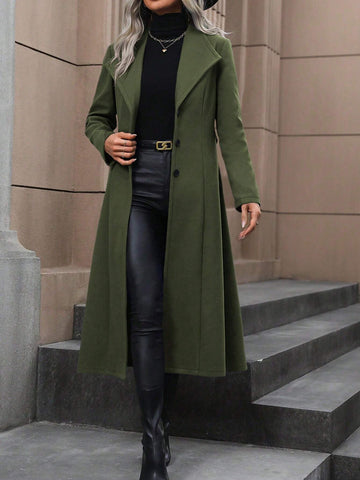 Clasi Waterfall Collar Belted Overcoat