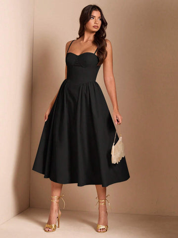 BAE Elegant Women Long Flowy Spaghetti Strap Dress