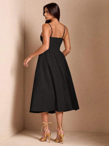 BAE Elegant Women Long Flowy Spaghetti Strap Dress