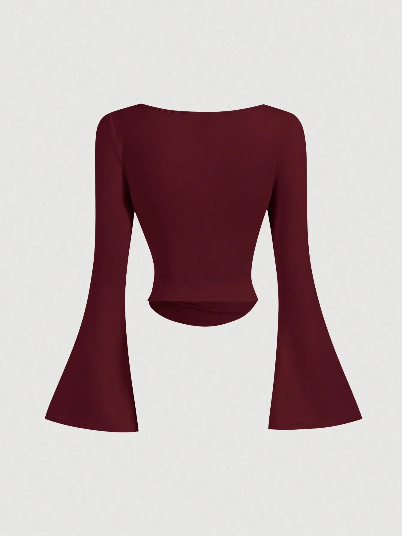 MOD Women's Solid Color Boat Neck Flared Sleeve Waist Ruched Casual T-Shirt