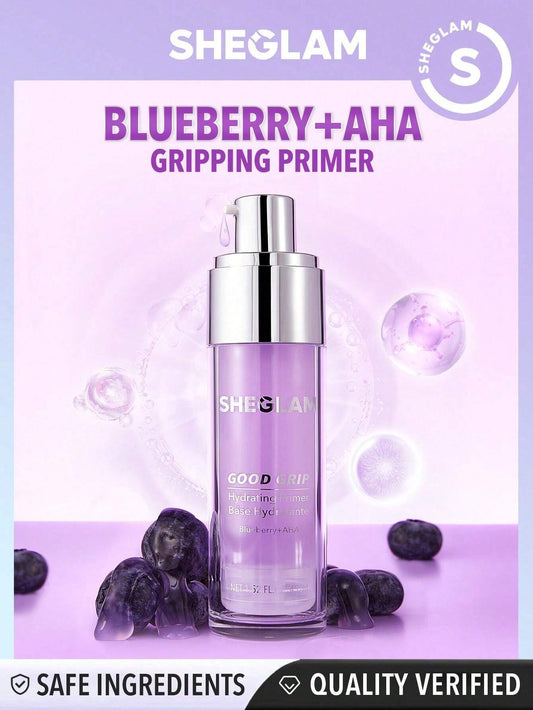 SHEGLAM Good Grip Hydrating Primer-Blueberry + Aha Oil Control Moisturizing Blueberry Primer Gel