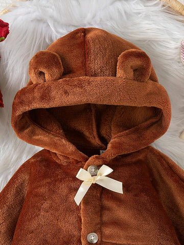 2-24M Baby Girls Furry Hooded Cape, Thick & Cozy