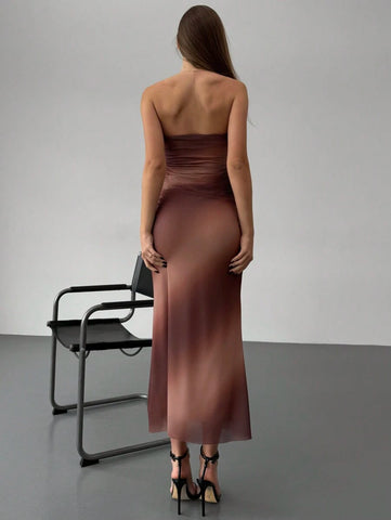 Women's Sexy Printed Strapless Tight Mini Sexy Tube Dress