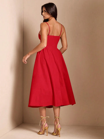 BAE Elegant Women Long Flowy Spaghetti Strap Dress