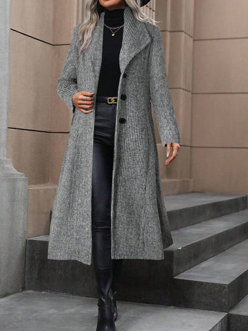 Clasi Waterfall Collar Belted Overcoat