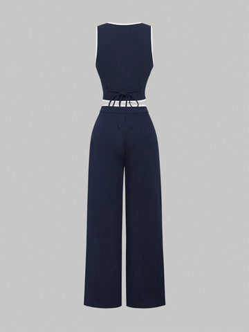 MOD Vintage Color Block Trim Women's Suit Set