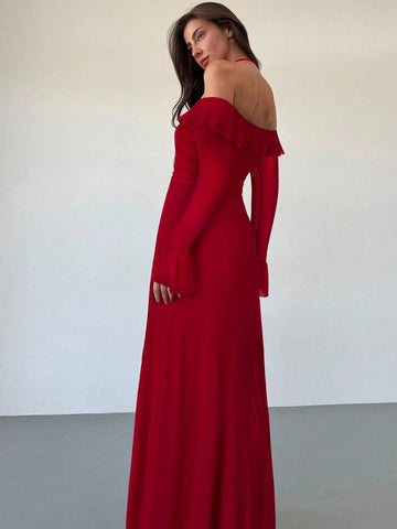 Aloruh Long Sleeve Mesh Dress