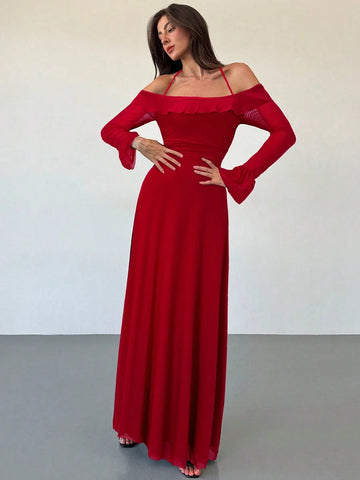 Aloruh Long Sleeve Mesh Dress