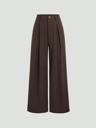 Crimp Pleated Wide-Leg Pants