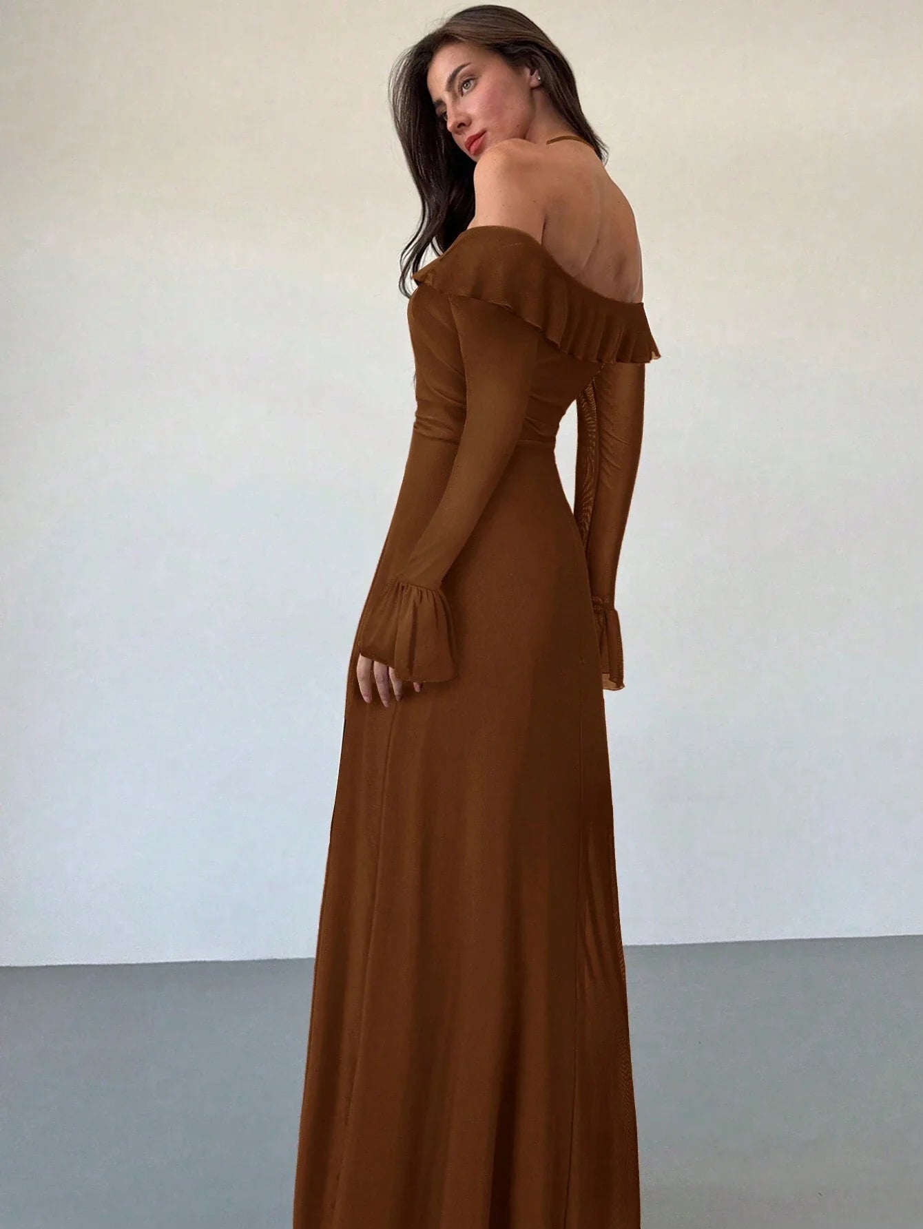 Aloruh Long Sleeve Mesh Dress