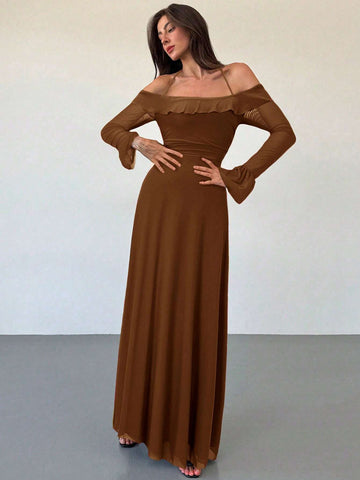 Aloruh Long Sleeve Mesh Dress