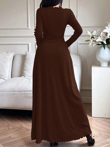 Mulvari Women Elegant Solid Color Long Dress