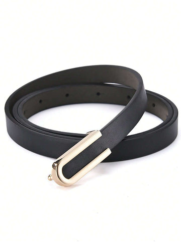 1pc Women Solid Geometric Buckle Fashion Belt For Decoration