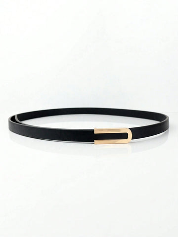 1pc Women Solid Geometric Buckle Fashion Belt For Decoration