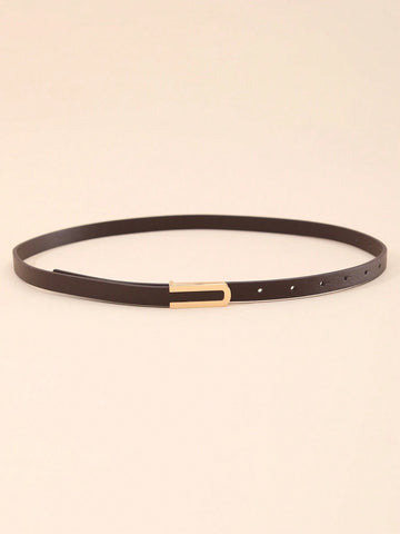 1pc Women Solid Geometric Buckle Fashion Belt For Decoration