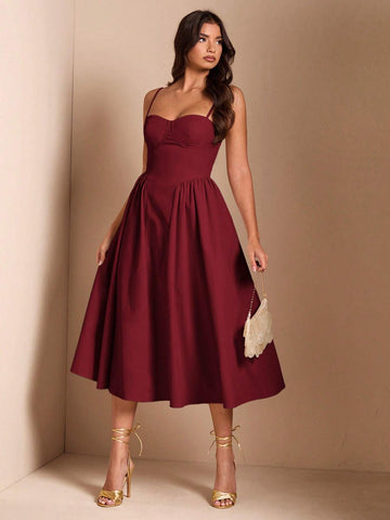 BAE Elegant Women Long Flowy Spaghetti Strap Dress