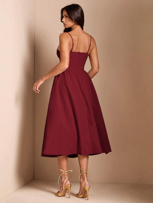 BAE Elegant Women Long Flowy Spaghetti Strap Dress