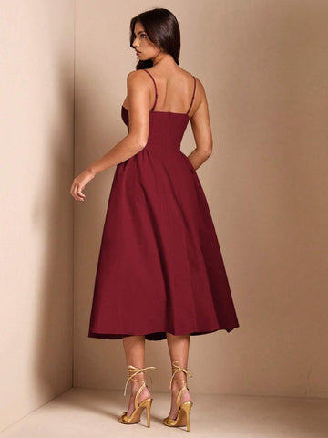 BAE Elegant Women Long Flowy Spaghetti Strap Dress