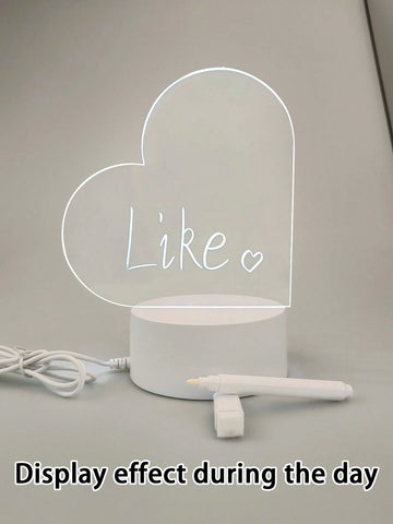 1pc LED Message Board Warm Light Color Night Light, Erasable Writing Message Board Table Lamp