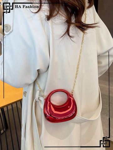 Acrylic Crescent Moon Box Shaped Handbag