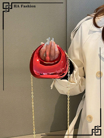 Acrylic Crescent Moon Box Shaped Handbag